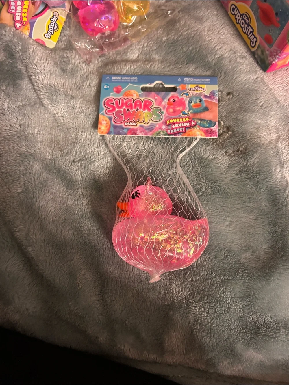 Sugar Swaps Pink Glitter Duck Squishy Toy